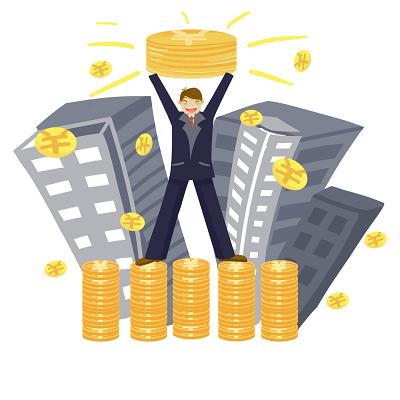 手绘卡通金融投资理财人物素材